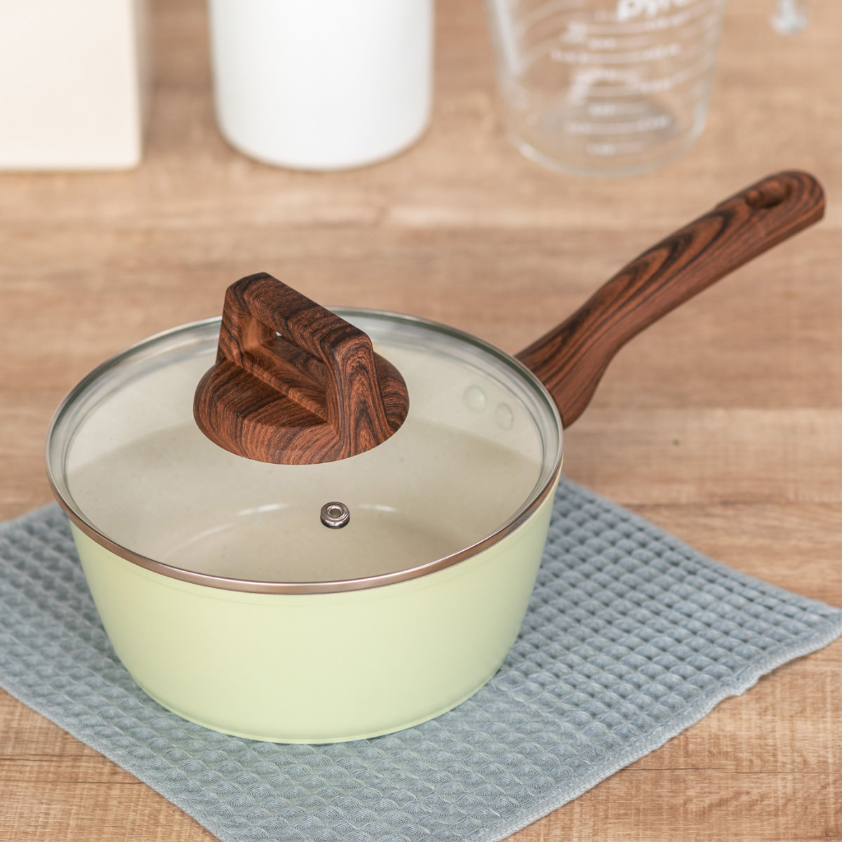 片手鍋 18cm IH対応 セラミーク セラミックコート （ ガス火対応