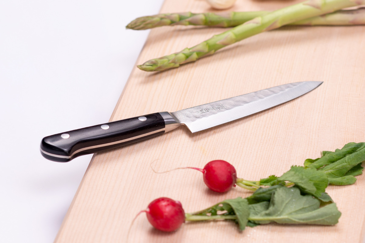 ペティナイフ 12cm 青鋼鍛造本割込 堺刀司 日本製 （ 包丁 果物包丁