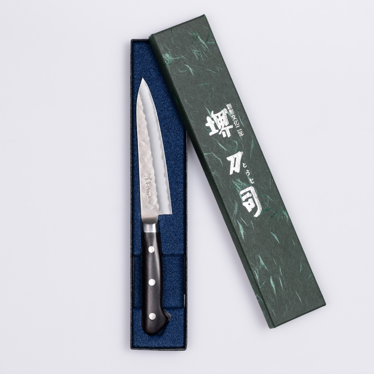 ペティナイフ 12cm 青鋼鍛造本割込 堺刀司 日本製 （ 包丁 果物