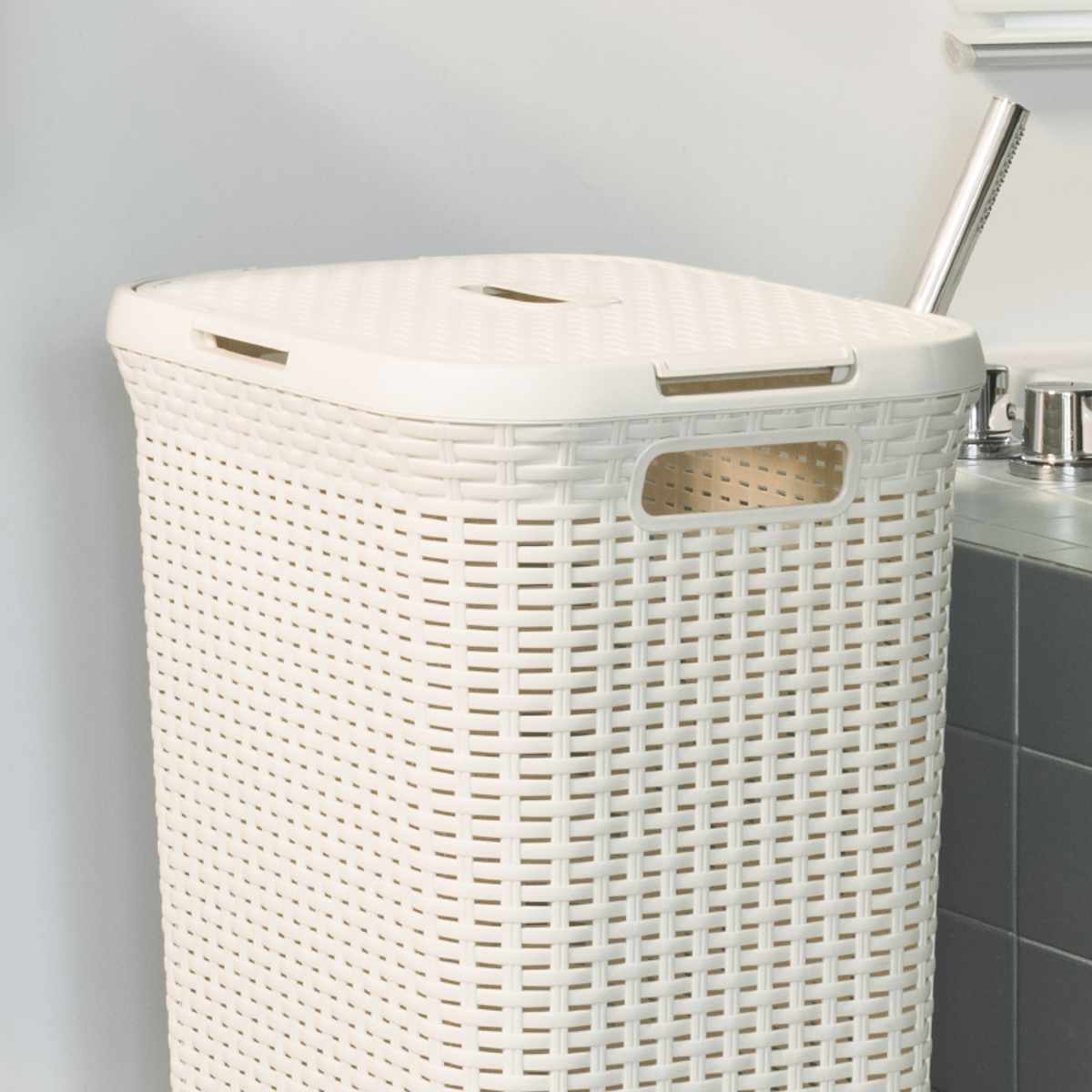 藤栄 ランドリーバスケット CURVER スタイル 60L ふた付き （ カーバー