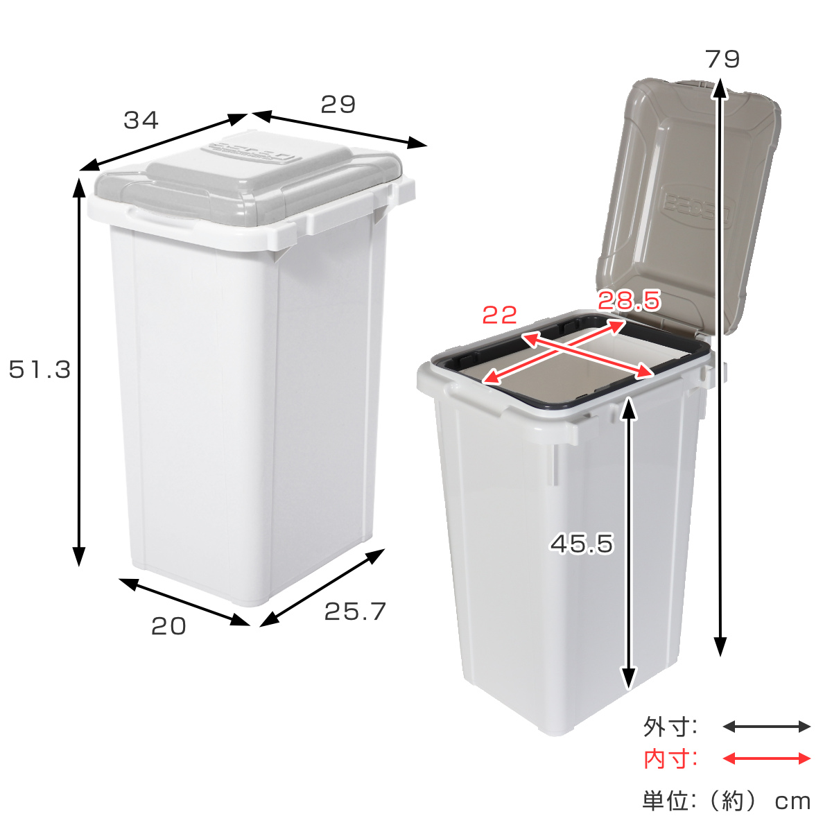 サンコープラスチック ゴミ箱 27L 連結 屋外 屋内 （ ごみ箱 27