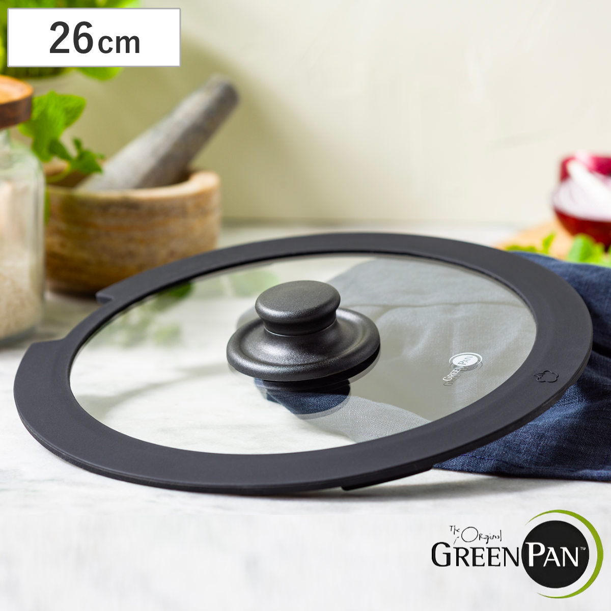 【新品】GREEN PAN フライパン蓋付き GREEN PAN（グリーンパン） ガラス蓋 26cm クリックシェフ専用