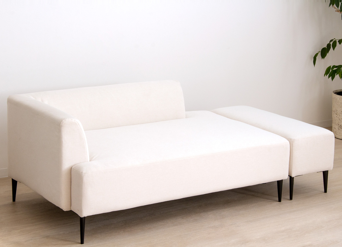 岩附 ソファ 2人掛け 幅143cm オットマン付 ワンアームソファ （ 片肘