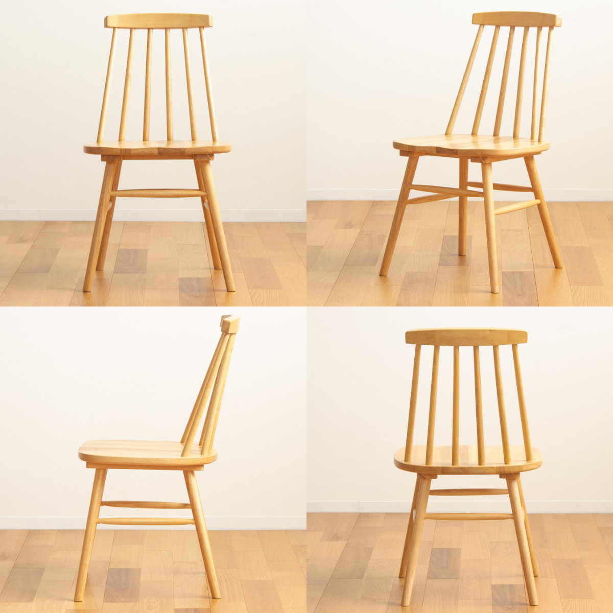 岩附 ダイニングチェア 座面高42cm 天然木 ウィンザーチェア （ 木製