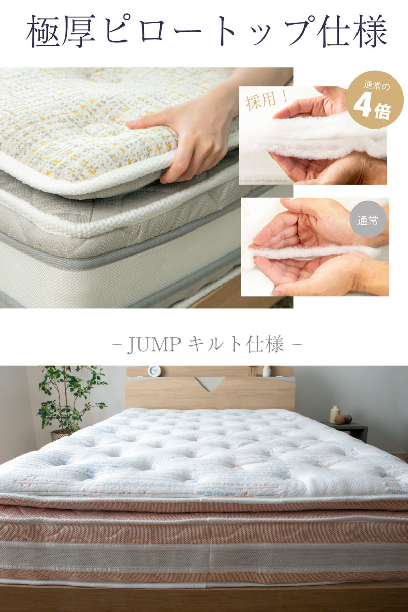 極厚ピロートップ 硬さの選べる マットレス シングル サンセット