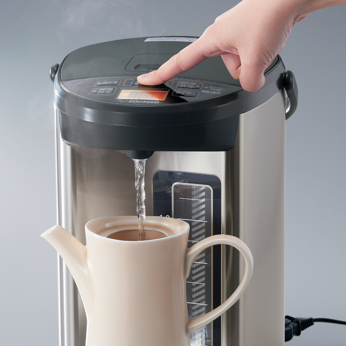 象印 電気ポット 5L 優湯生 グレー タイマー 省エネ 大容量 象印（ZOJIRUSHI） 電気ポット 5L VE電気まほうびん 優湯生 大容量