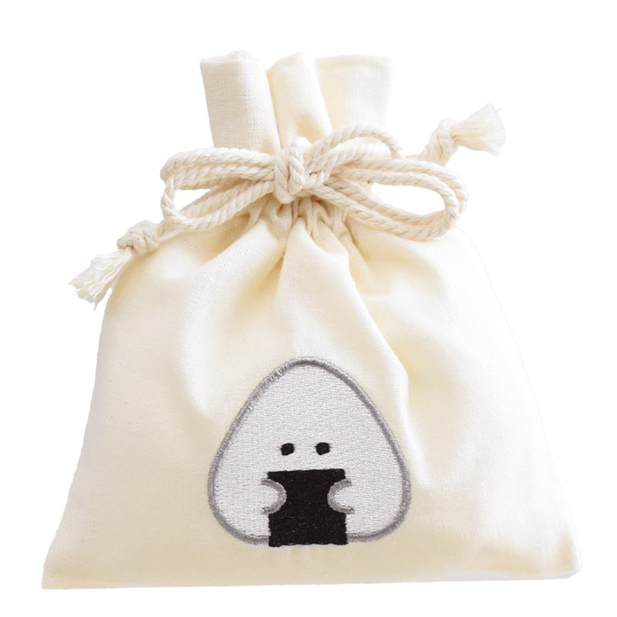 巾着 ポーチ ぎゅっとおにぎりさん 刺繍 ミニ巾着 布製 （ 巾着袋 小物