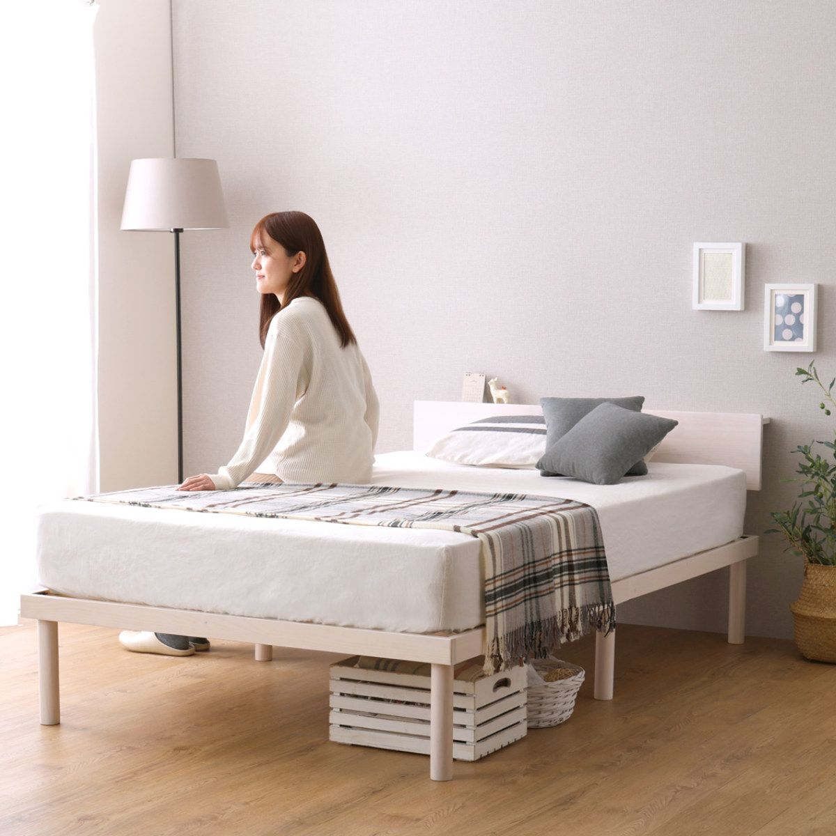 ホームテイスト（HOME taste） すのこベッド 宮棚付き シングル 北欧