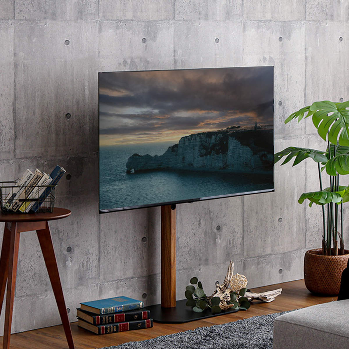 ホームテイスト（HOME taste） TVスタンド ロータイプ 八角支柱 32-65