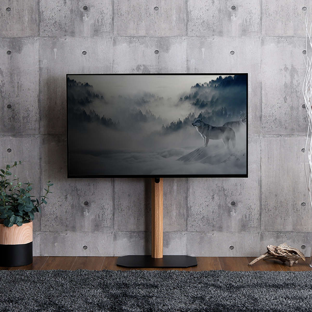 ホームテイスト（HOME taste） TVスタンド ロータイプ 八角支柱 32-65