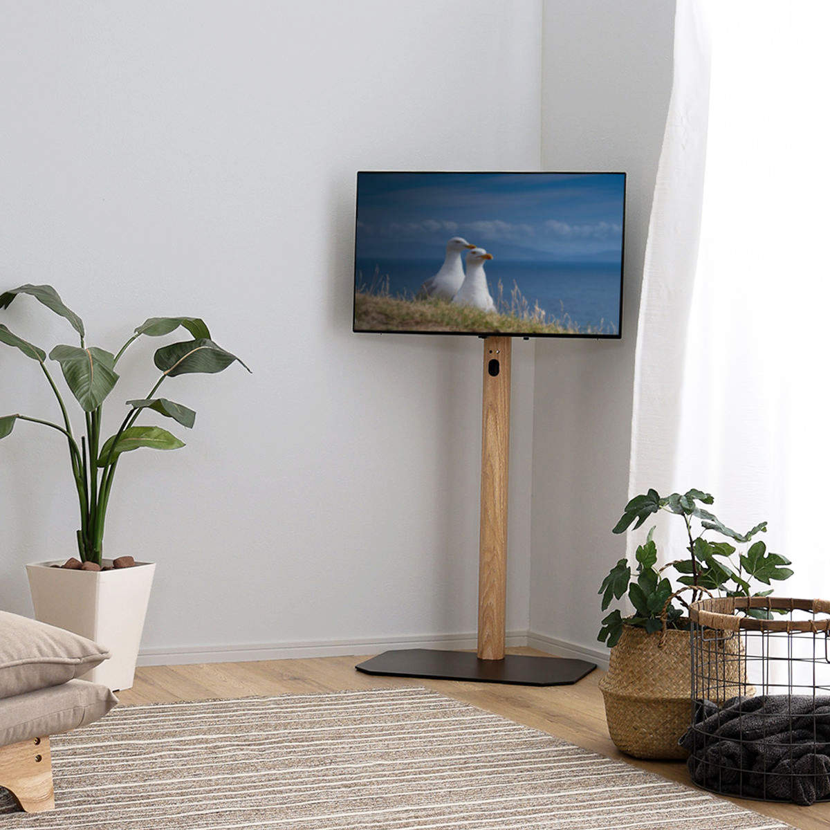 ホームテイスト（HOME taste） TVスタンド ハイタイプ 八角支柱 32-65