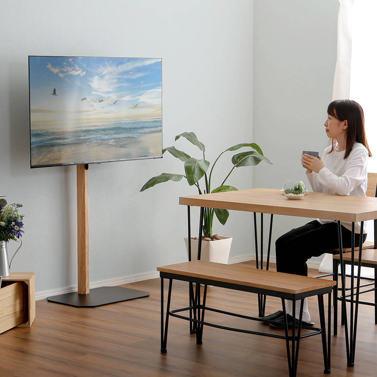 ホームテイスト（HOME taste） TVスタンド ハイタイプ 八角支柱 32-65