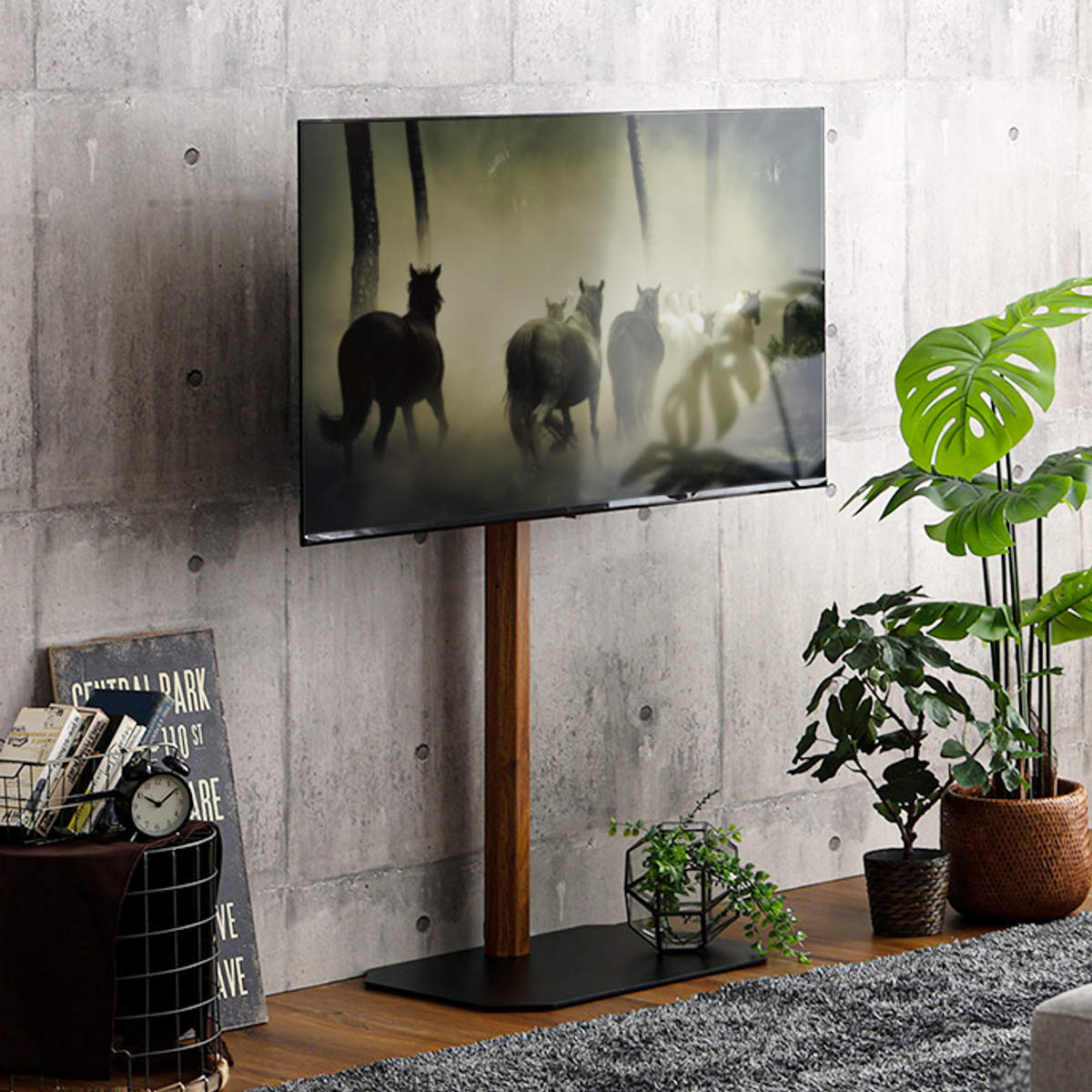 ホームテイスト（HOME taste） TVスタンド ハイタイプ 八角支柱 32-65