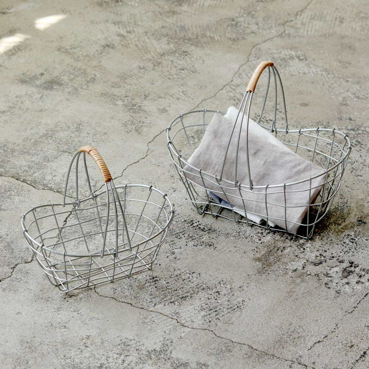 Creer かご デュソール オーバルワンハンドルバスケット S 持ち手