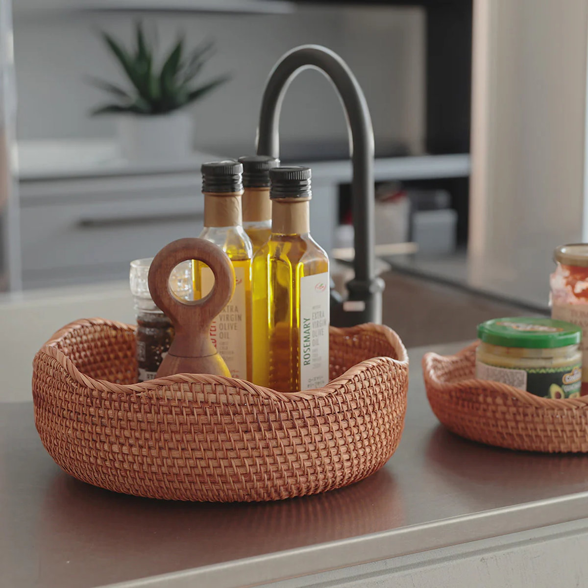 magnet バスケット WAFFEL'S BASKET L かご ラタン （ カゴ 天然素材