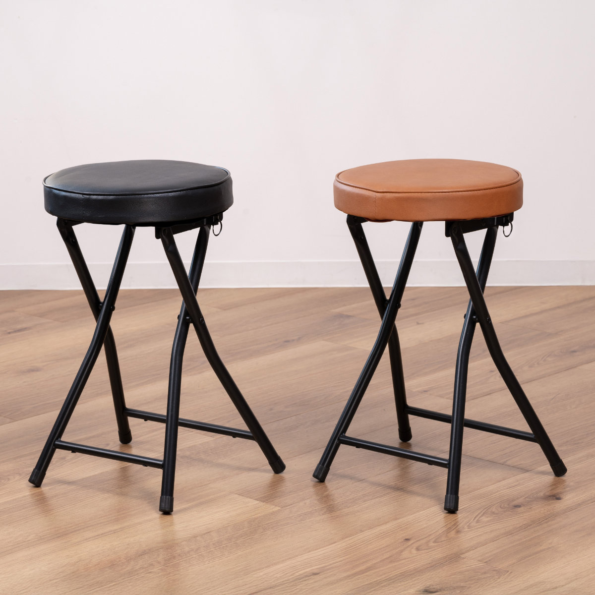 不二貿易（Fuji Boeki） 折りたたみ椅子 スツール 座面高49.5cm 合皮