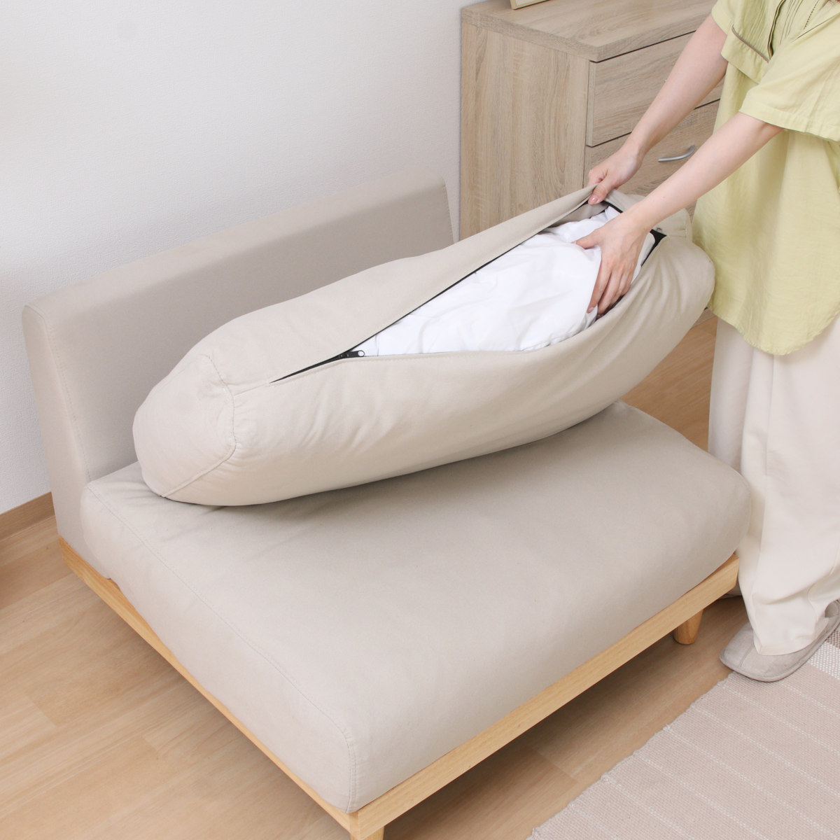 ソファ 1人掛け 幅87cm フェザーソファ イージーケア （ 撥水加工 幅広