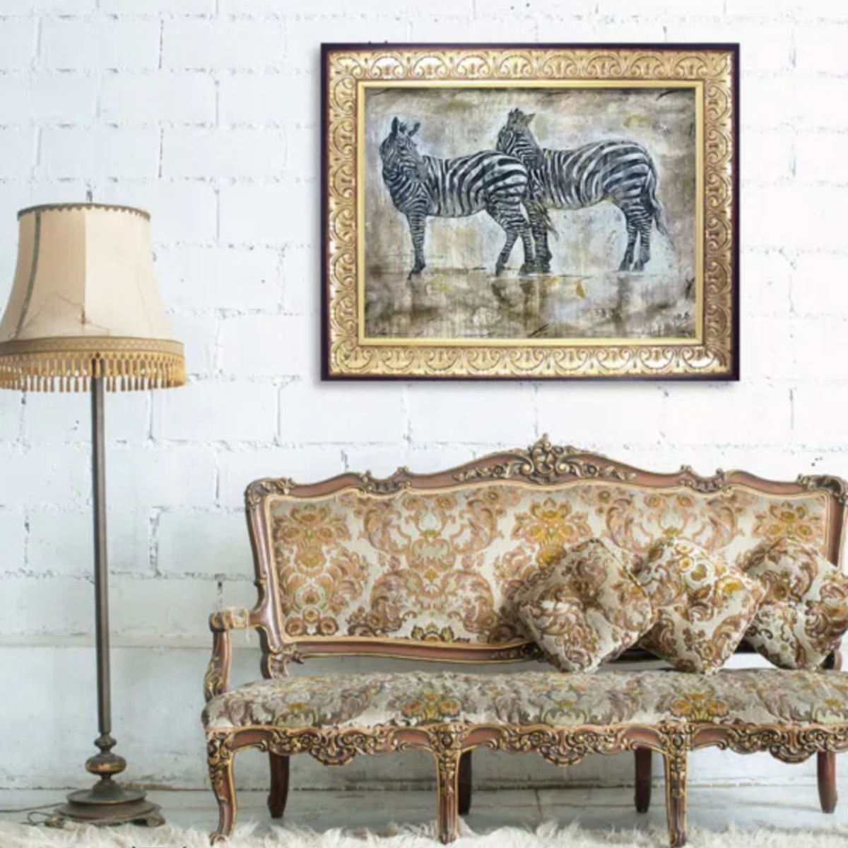 金運　開運　絵画　ゴットフライドマルタ　シマウマ　アート　馬　インテリア　雑貨 金運 開運 絵画 ゴットフライドマルタ シマウマ アート 馬