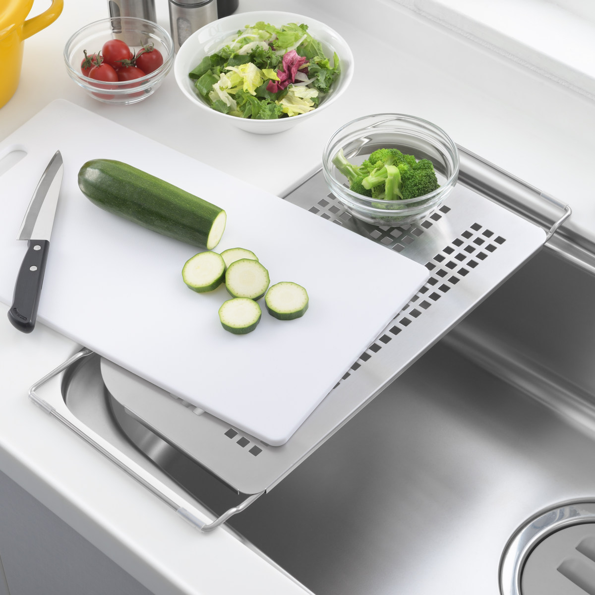 ヨシカワ 水切りラック Hi！ シンクにフィットする調理台プレート