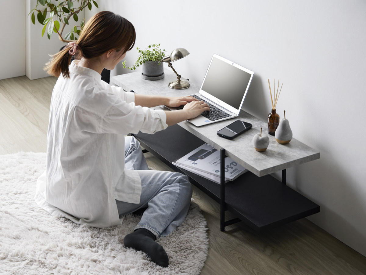 岩附 テレビ台 幅150cm 55型対応 ストーン調 上下組替可能 （ TV台