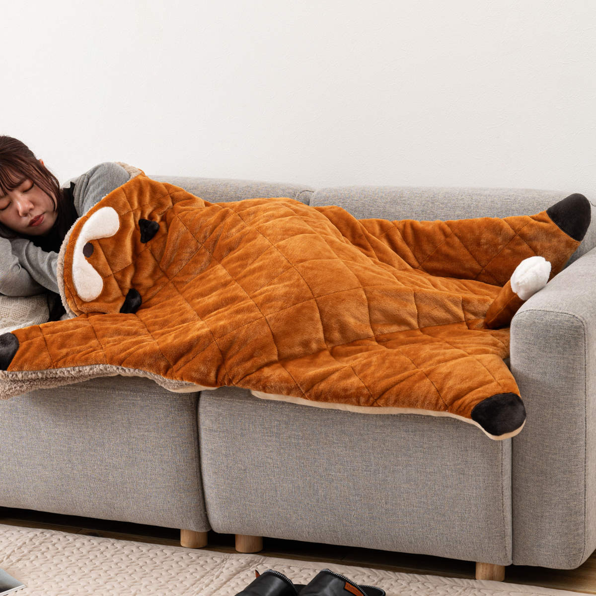 東谷 サンドクッション アニマル ボア生地 ブランケット （ クッション