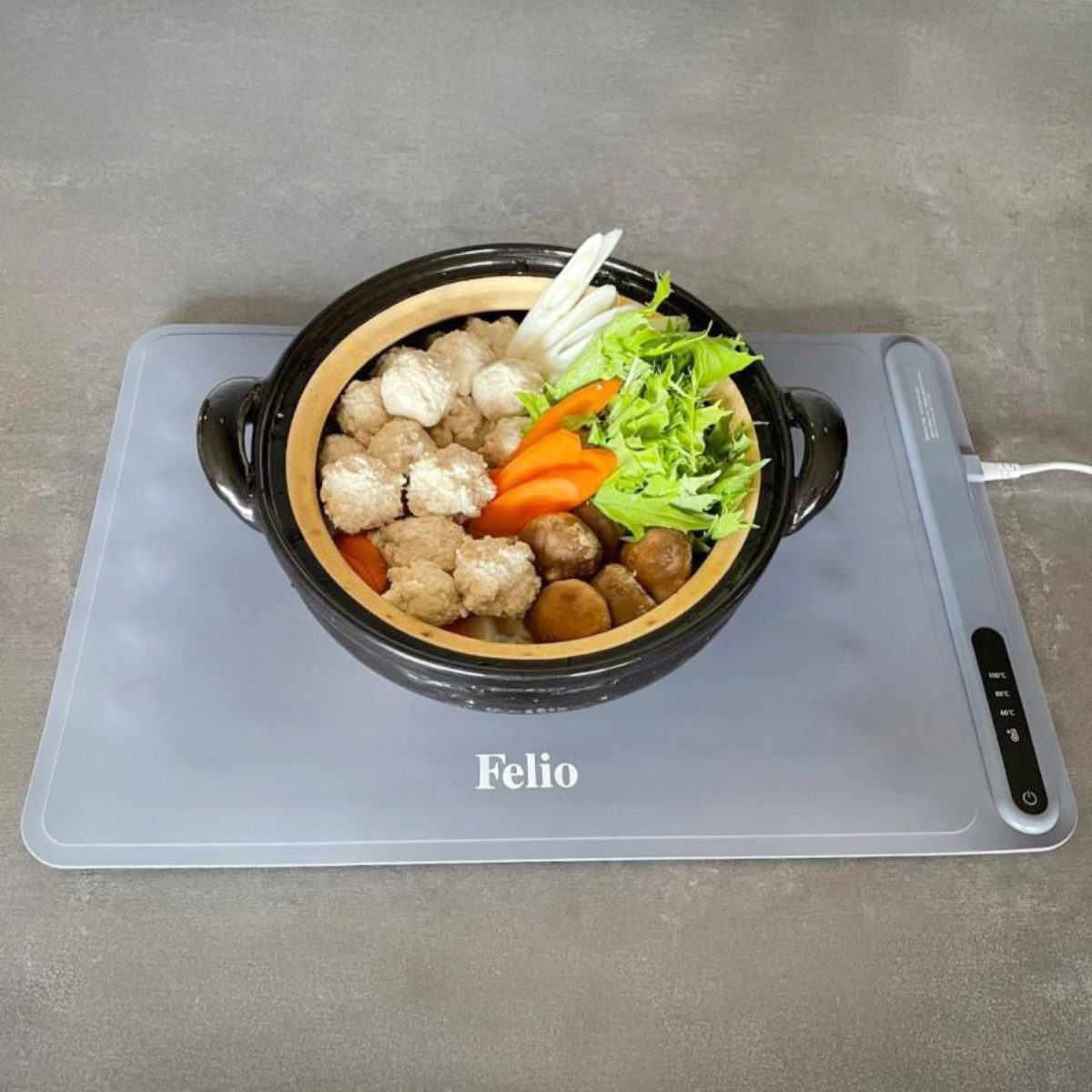 【新品未使用】富士商 Felio 料理が冷めない 保温プレート 大判タイプ 食卓用フードウォーマー 大判タイプ Felio （ フェリオ 保温プレート