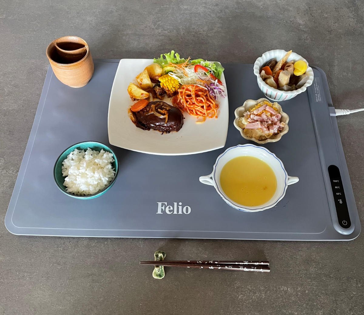 食卓用フードウォーマー 大判タイプ Felio （ フェリオ 保温プレート