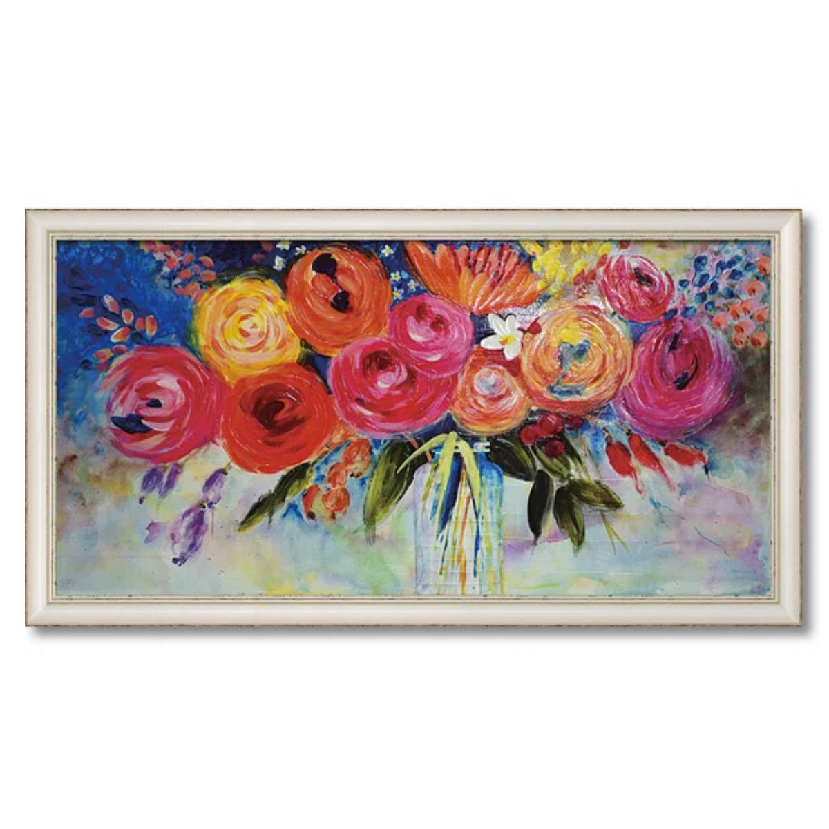 アートパネル ジャーゲン ゴッツクラグ 『シンプリー ワンダフル』 108×58cm （ 絵画 絵 アート インテリア 額入り 壁掛け おしゃれ ゲル加工 花 横長 ）の画像