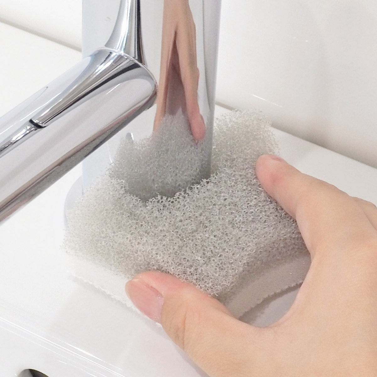 スポンジ 洗面台 楽フィット 洗面洗い用スポンジ 凸凹 各1個入り （ 掃除用スポンジ 洗面所 水回り シンク 台所 デコボコ ）