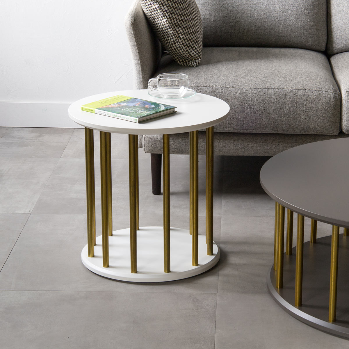 松永家具 サイドテーブル 円型 直径45cm 高さ45cm BOULE （ 開梱設置