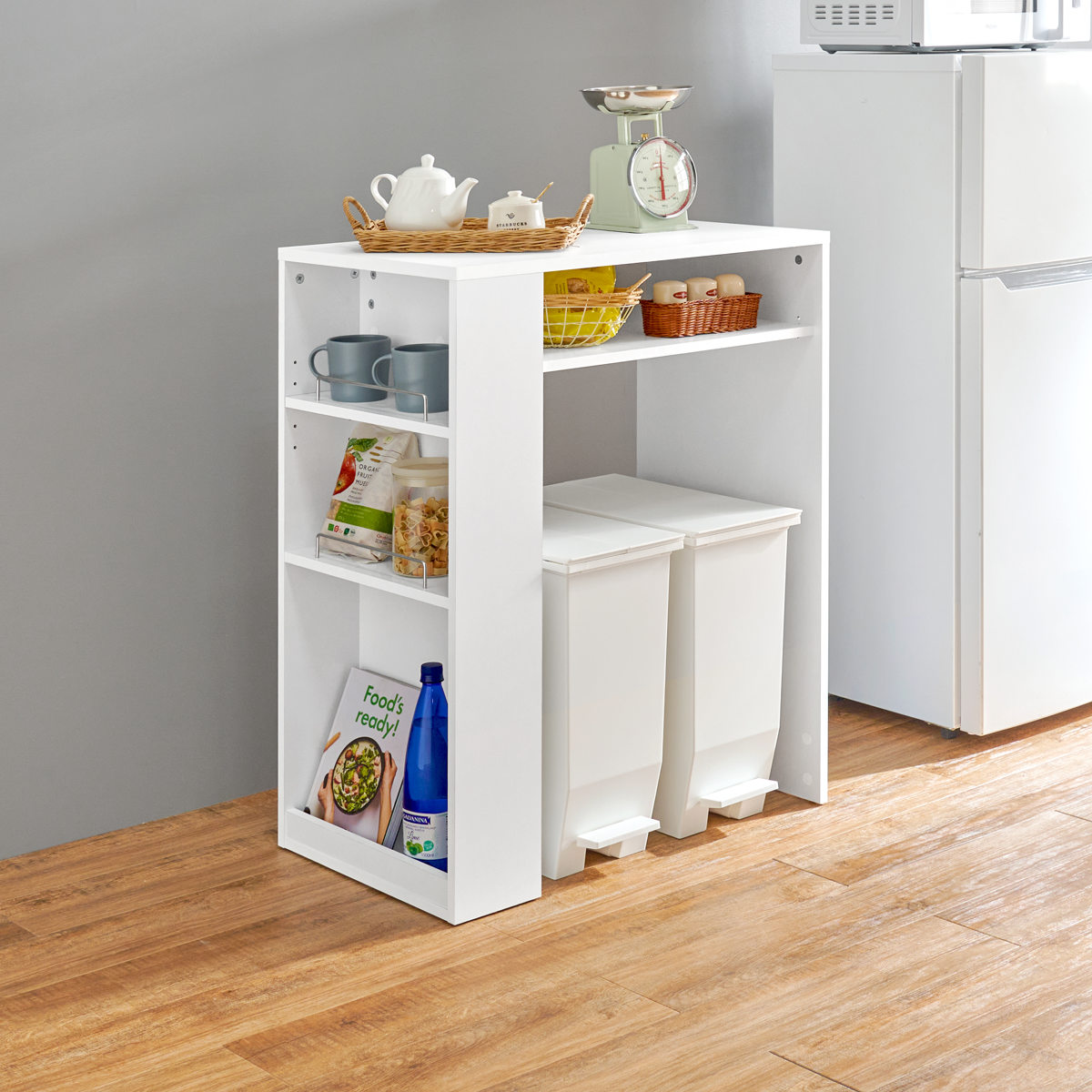 HAGiHARA（萩原） ゴミ箱上ラック 幅71cm 天板耐荷重20kg （ ゴミ箱上