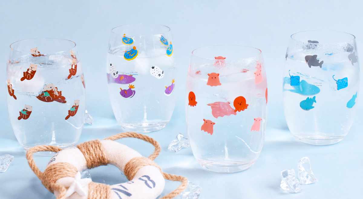 グラス 390ml uminoikimono ガラス （ コップ ガラスコップ