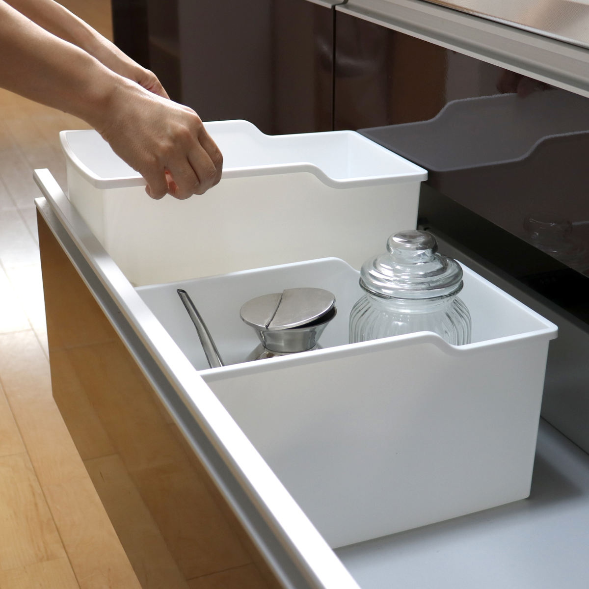 不動技研（FUDOGIKEN） キッチン収納ケース 吊り戸棚ボックス スリム