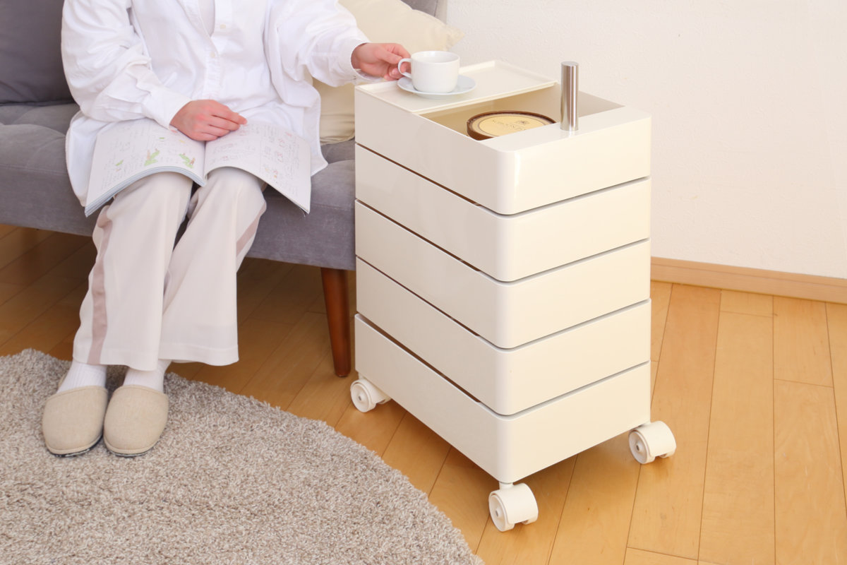 宮武製作所 マルチワゴン 幅32cm Pluna（プルーナ） 5段 回転式トレー