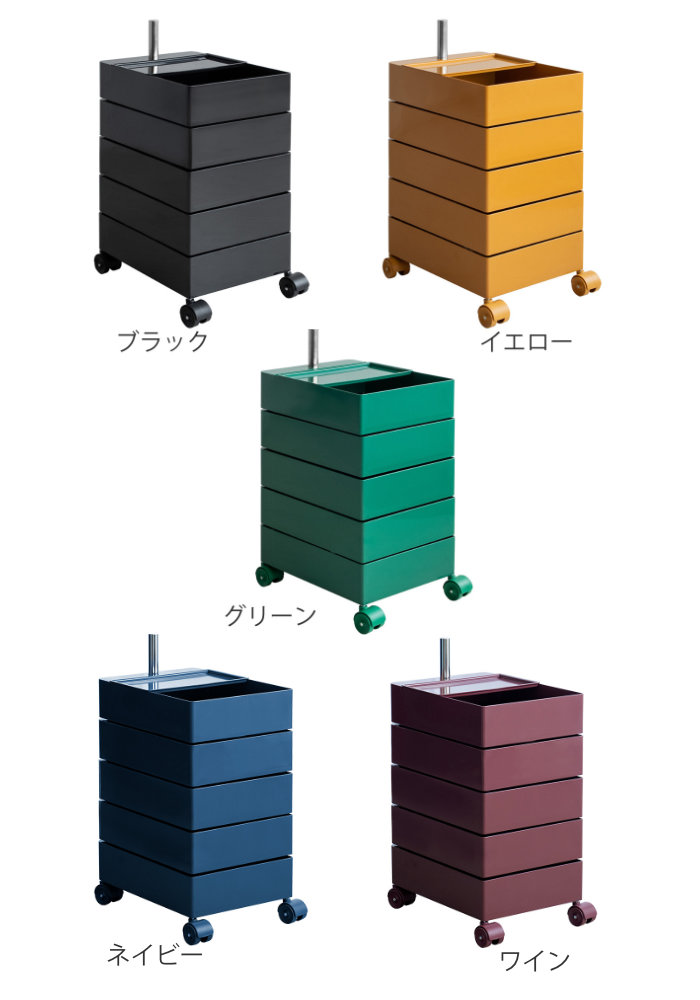 宮武製作所 マルチワゴン 幅32cm Pluna（プルーナ） 5段 回転式トレー