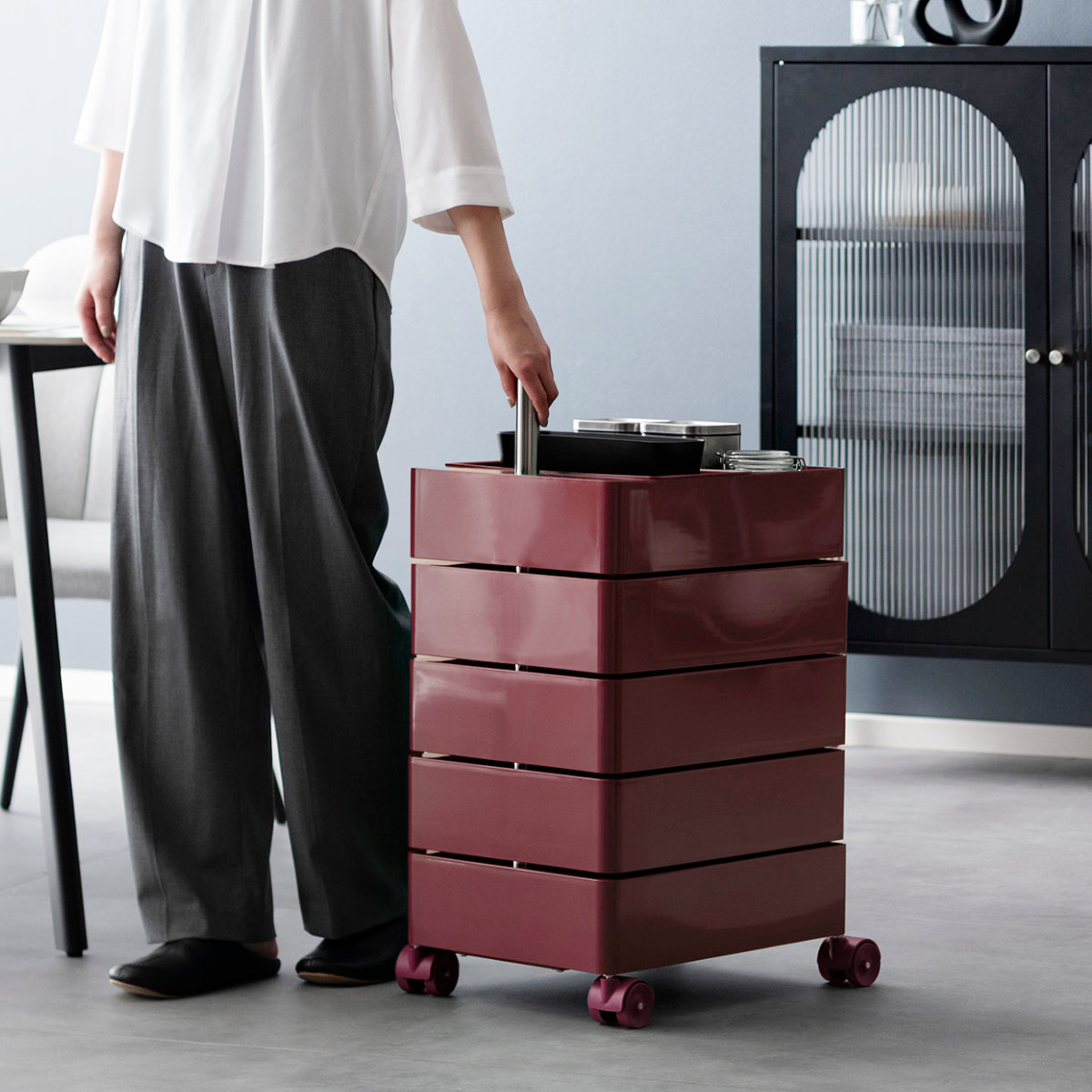 宮武製作所 マルチワゴン 幅32cm Pluna（プルーナ） 5段 回転式トレー