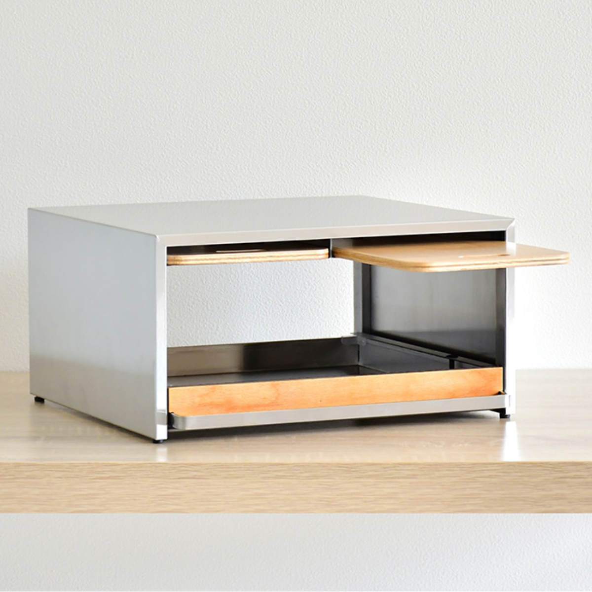 キッチンラック トースターラック 天然木 木目 （ トースター置き