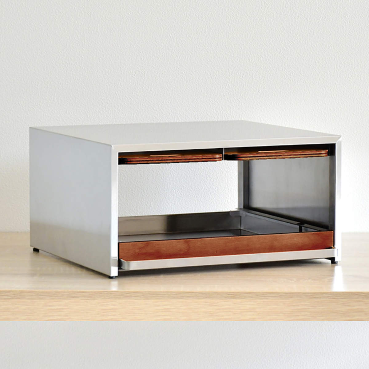 キッチンラック トースターラック 天然木 木目 （ トースター置き