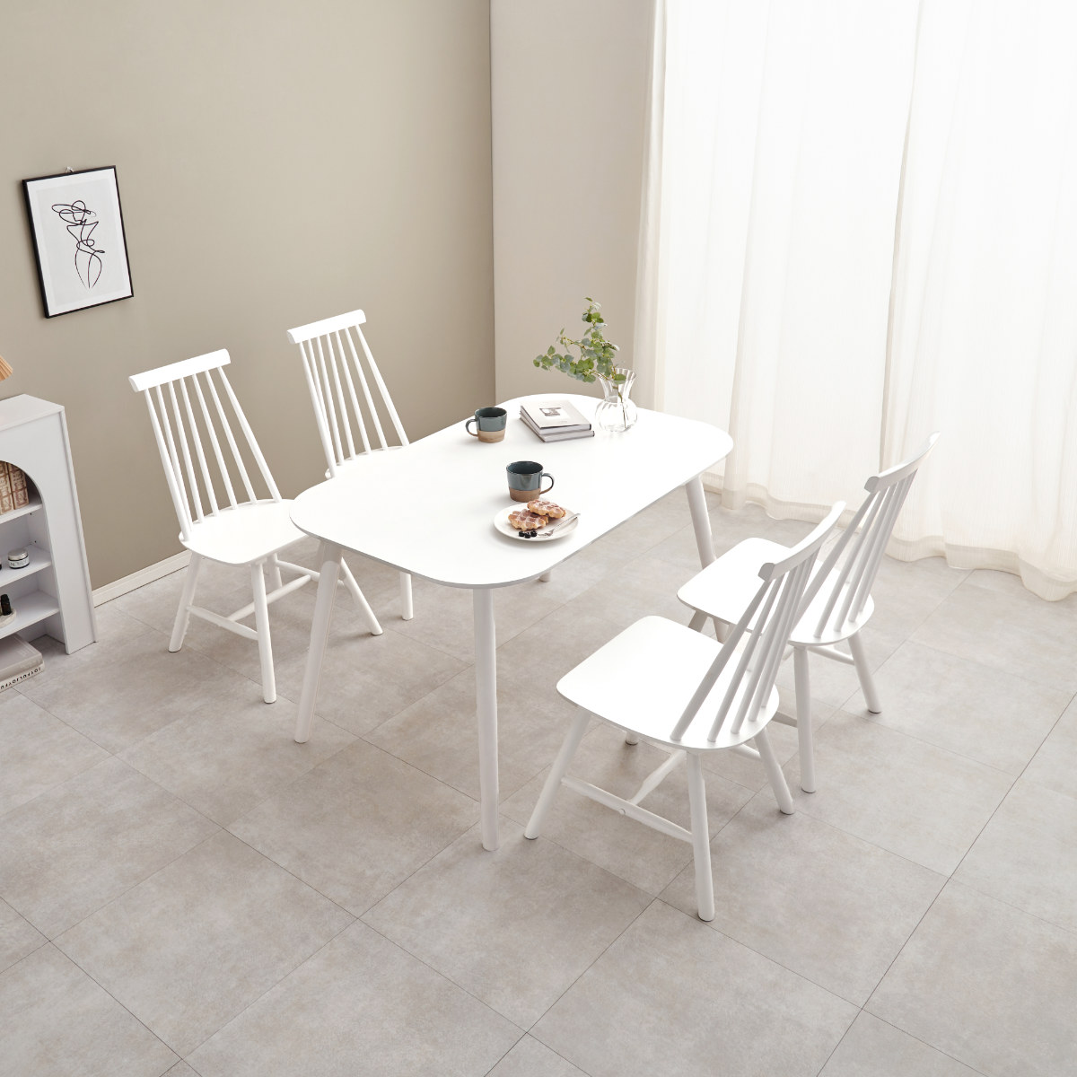 HAGiHARA（萩原） ダイニングテーブルセット 4人掛け 5点セット