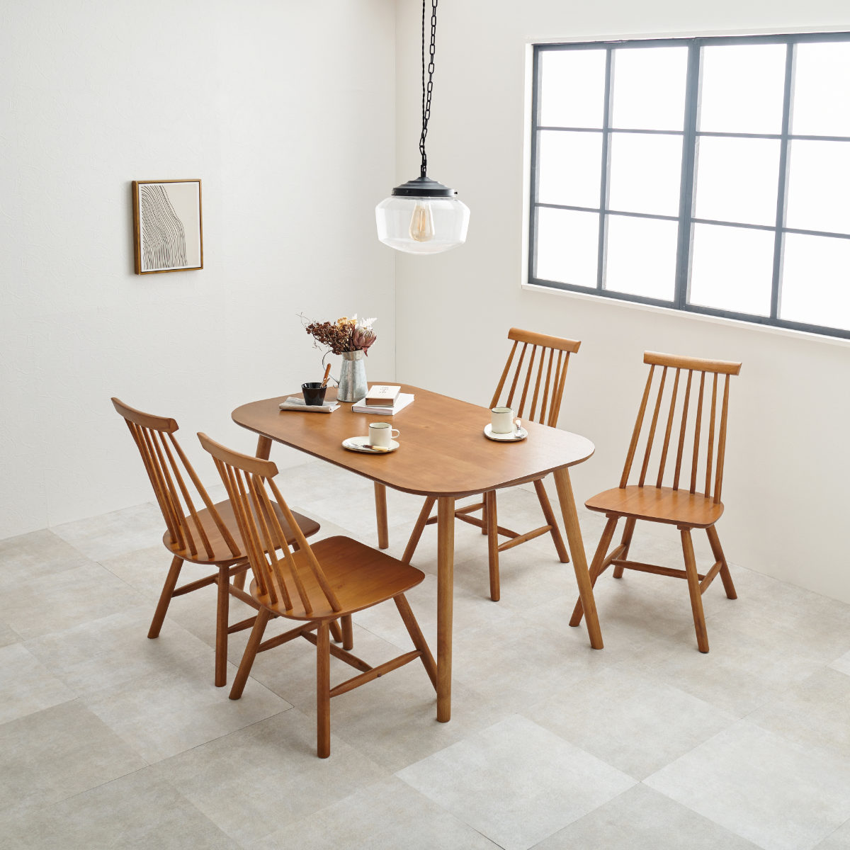 HAGiHARA（萩原） ダイニングテーブルセット 4人掛け 5点セット