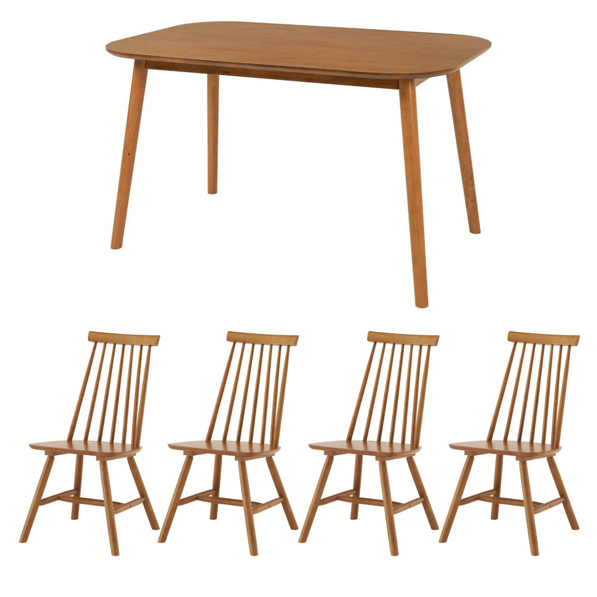 HAGiHARA（萩原） ダイニングテーブルセット 4人掛け 5点セット