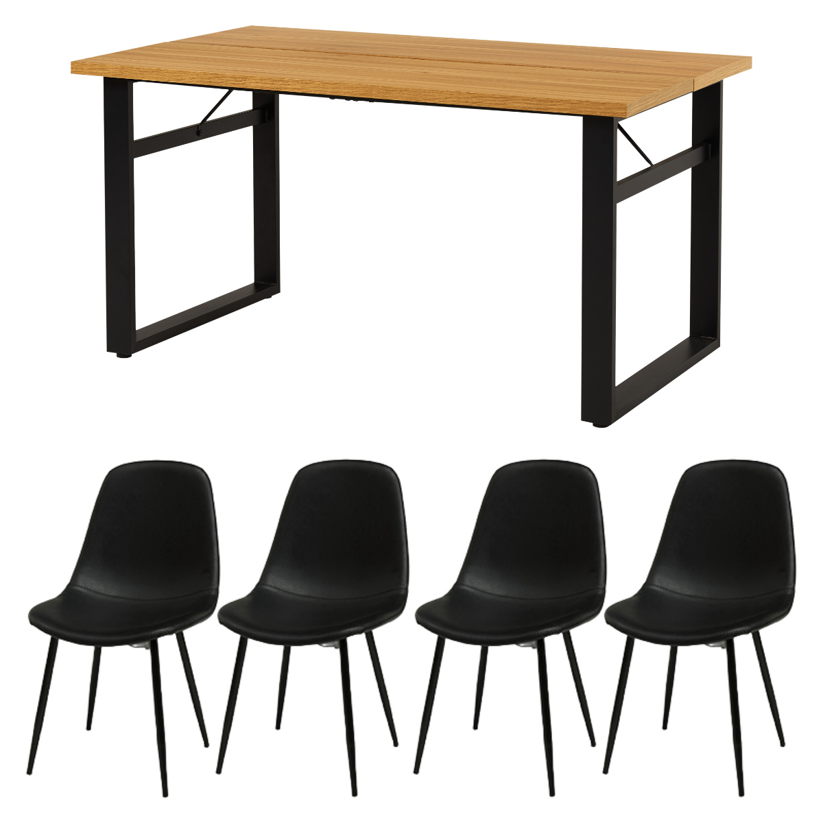 HAGiHARA（萩原） ダイニングテーブルセット 4人掛け 5点セット