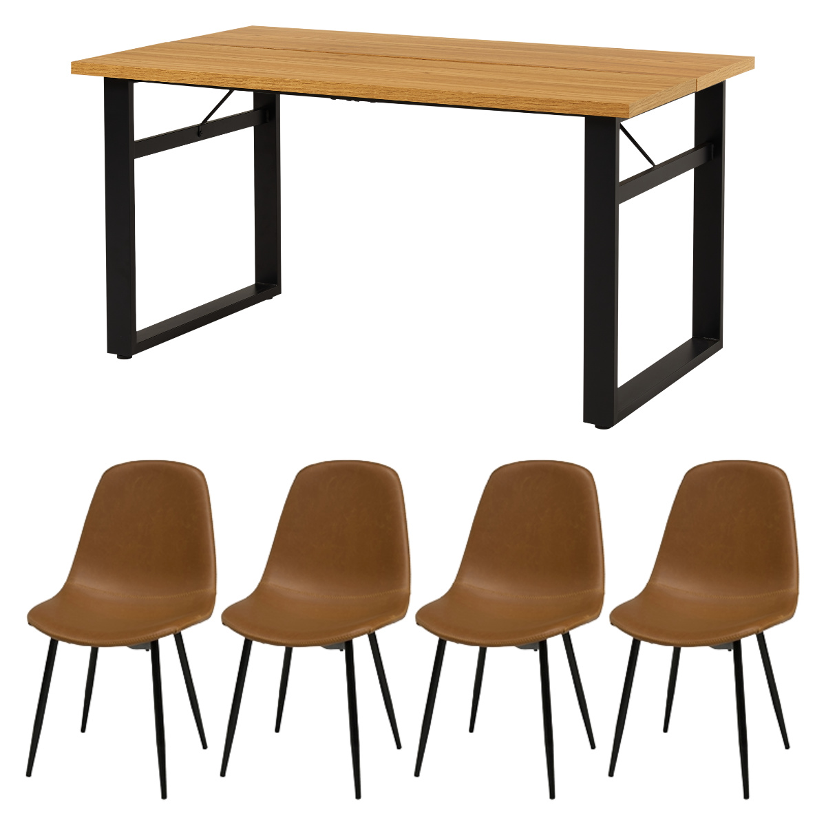 HAGiHARA（萩原） ダイニングテーブルセット 4人掛け 5点セット