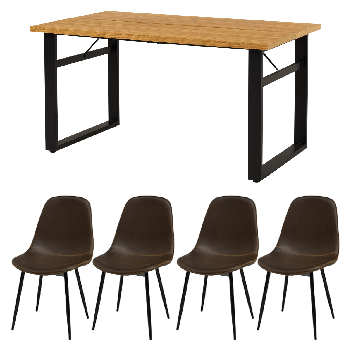 HAGiHARA（萩原） ダイニングテーブルセット 4人掛け 5点セット