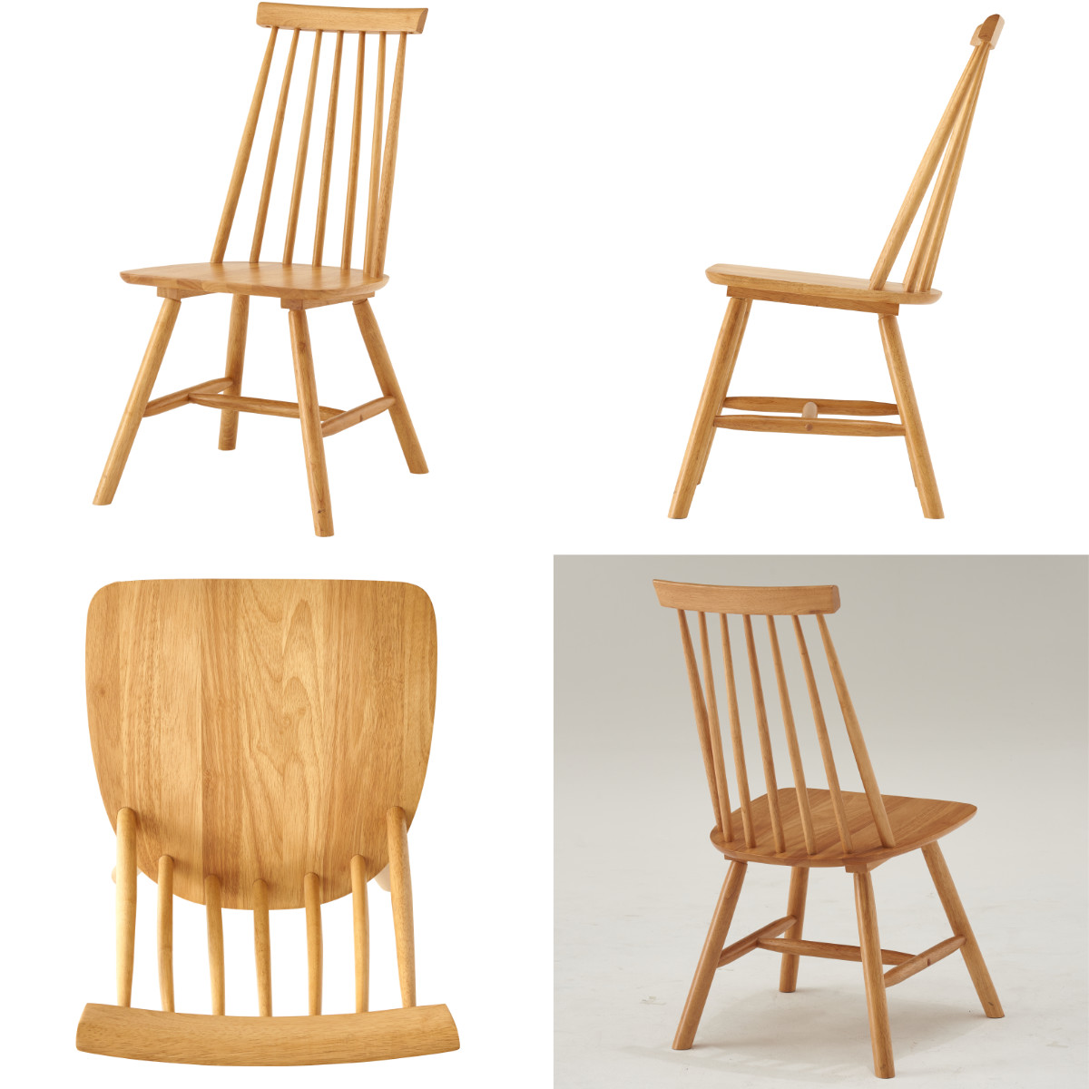 HAGiHARA（萩原） ダイニングチェア 同色2脚セット 座面高42cm