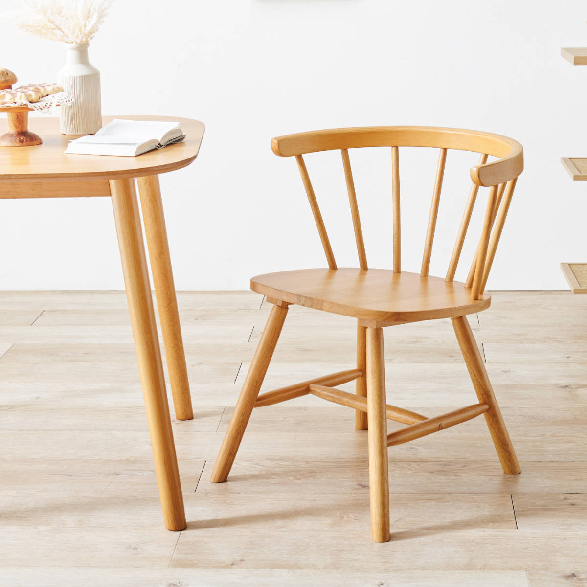 ウィンザーチェア　木製 HAGiHARA（萩原） ダイニングチェア 同色2脚セット 座面高42cm ロー