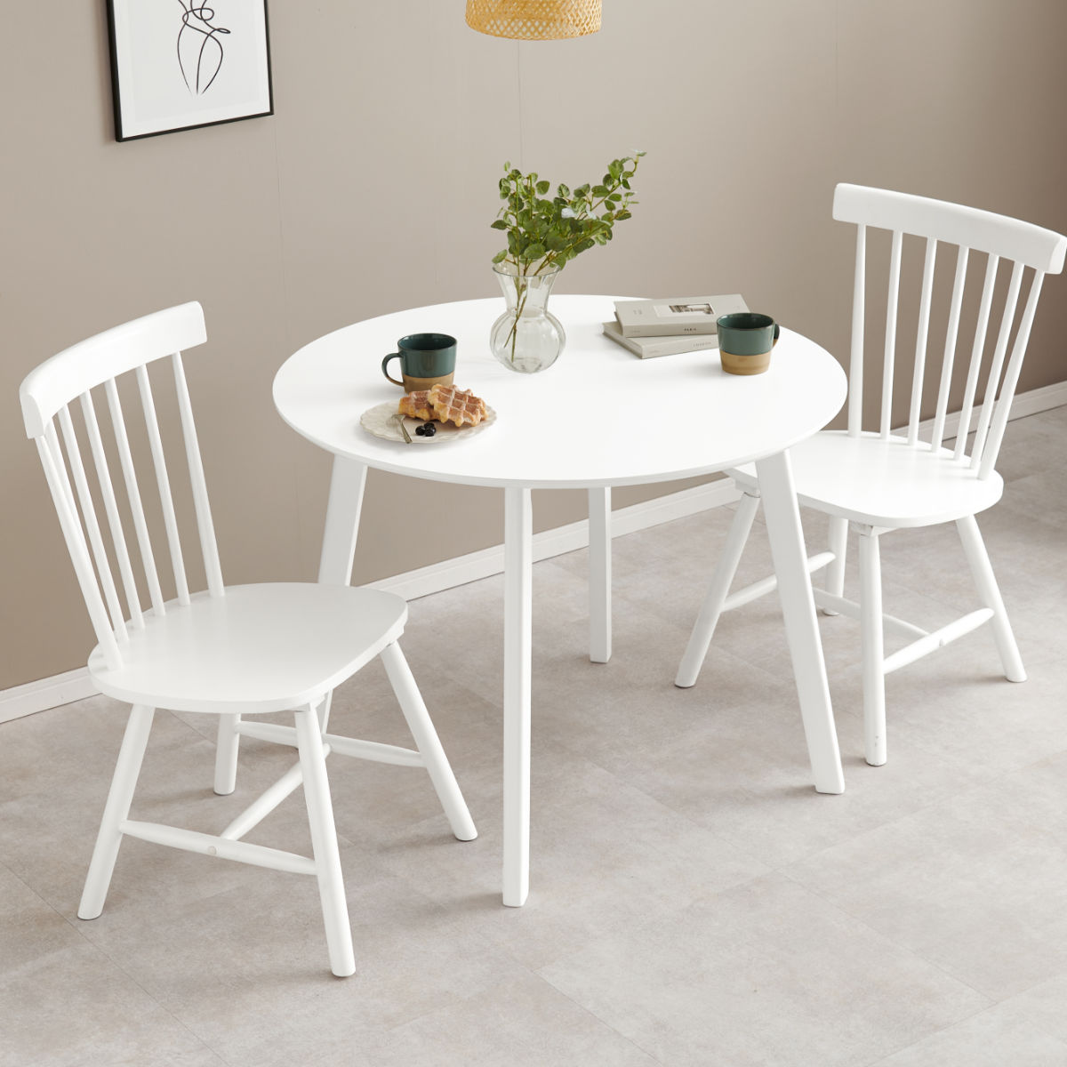 HAGiHARA（萩原） ダイニングチェア 同色2脚セット 座面高42cm コム