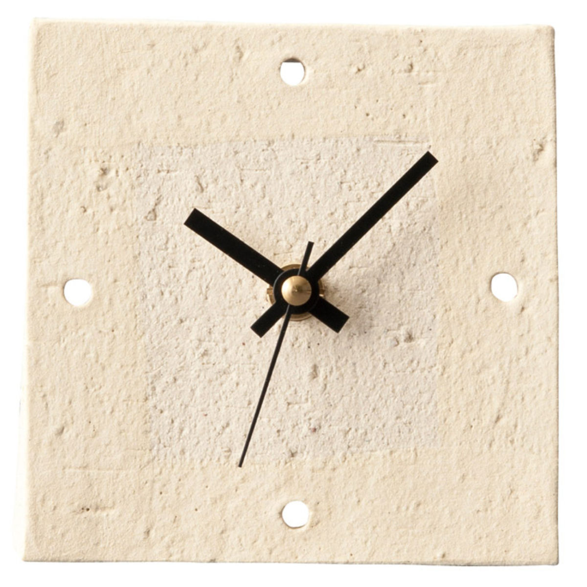 置き時計 Clay 信楽焼き ステップ秒針 日本製 （ 時計 かわいい