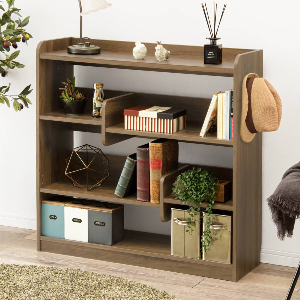 HAGiHARA（萩原） ディスプレイラック 幅90cm ワイドタイプ 可動棚 A4