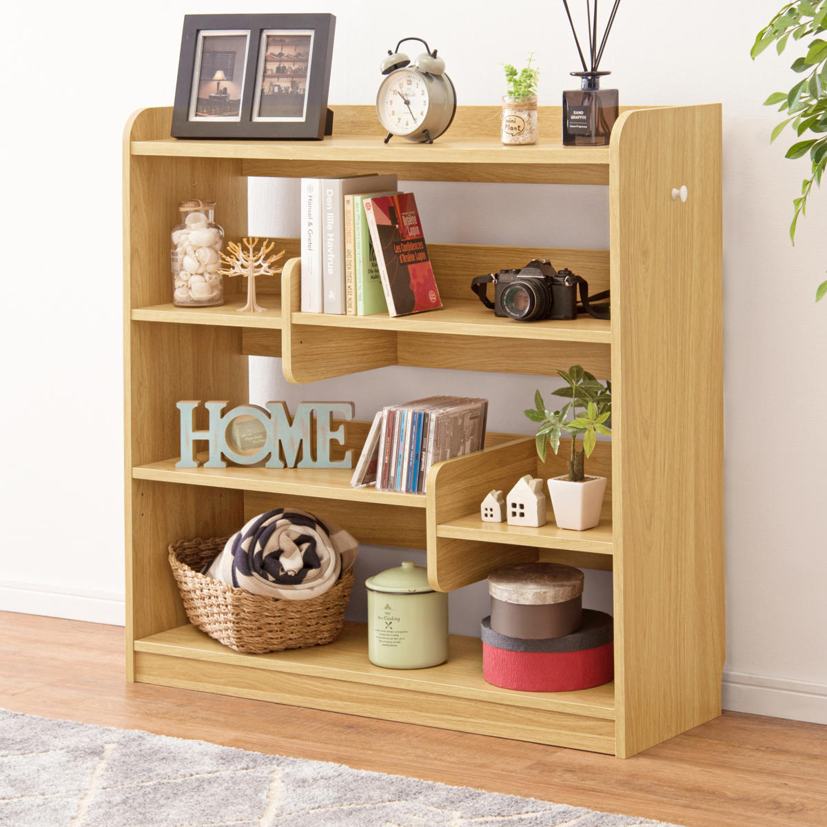 HAGiHARA（萩原） ディスプレイラック 幅90cm ワイドタイプ 可動棚 A4